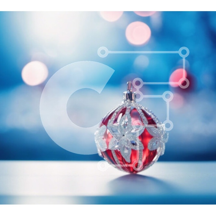 Puzzle din lemn Intrahome, 25 piese, 10x10 cm, minge rosie pe masa decorata, cutie din lemn wenge