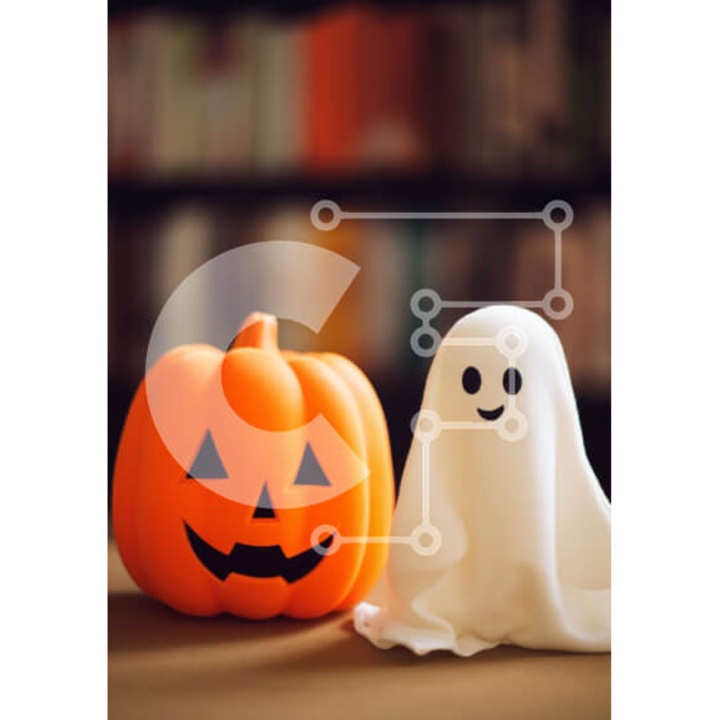 Puzzle din lemn Intrahome, diakosmetica Halloween, 10x10cm, 25 piese, cutie din lemn wenge