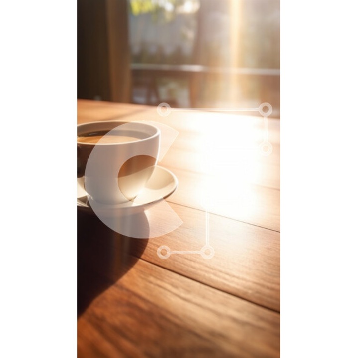 Puzzle din lemn Intrahome, 10x10 cm, 25 piese, imagine cu cafea pe masa, cutie din lemn wenge