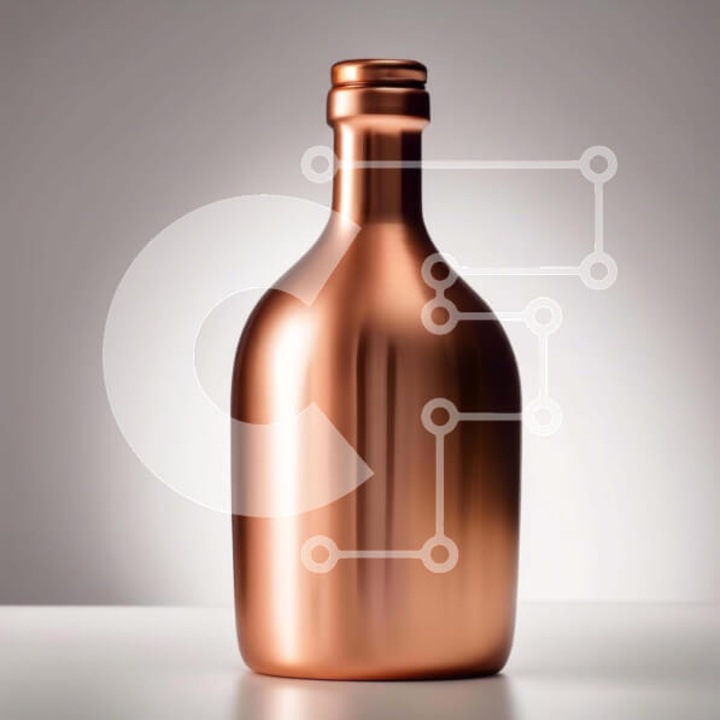 Puzzle din lemn Intrahome, 10x10 cm, 25 piese, imagine sticla pe masa alba, cutie din lemn wenge