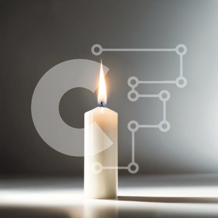 Puzzle Intrahome, 10x10 cm, 25 piese, imagine lumanare alba pe masa intunecata, cutie din lemn wenge