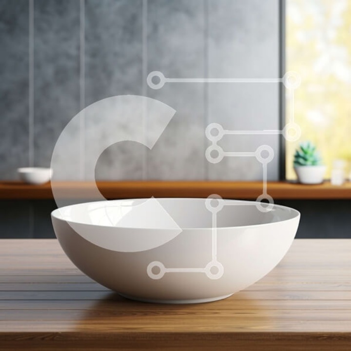 Puzzle din lemn Intrahome - Adeio ceramic mbol pe masa din lemn cu vedere la orizont, 10x10 cm, 25 piese, set in cutie de lemn wenge