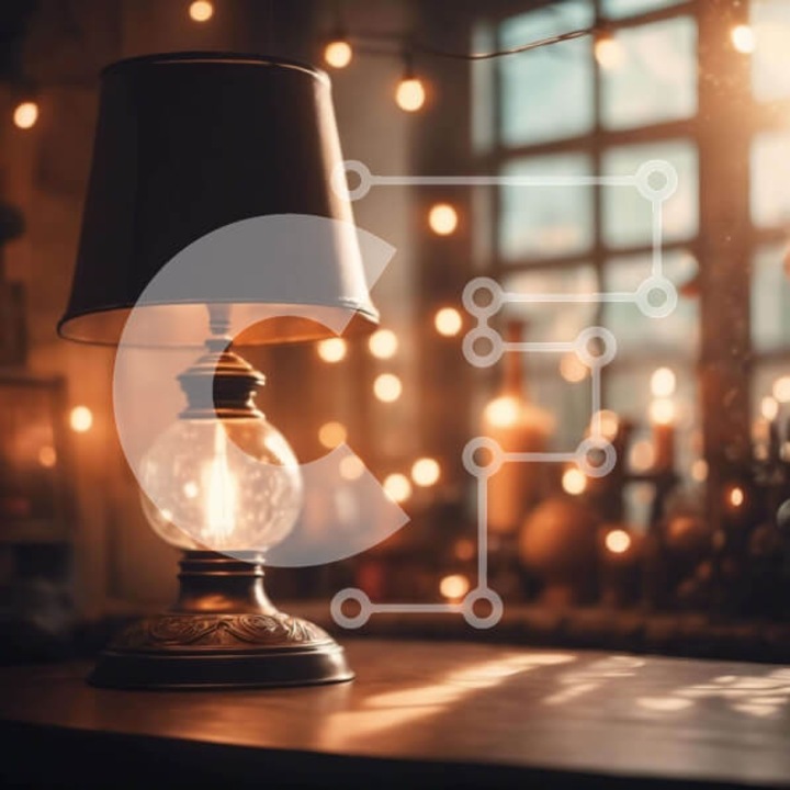 Puzzle din lemn Intrahome, 10x10 cm, 25 piese, imagine cu masa iluminata de fereastra cu lumanari, cutie din lemn wenge