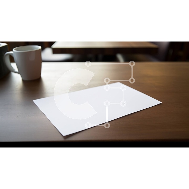 Puzzle din lemn Intrahome, 10x10cm, 25 piese, imagine cu masa de lemn si foaie alba