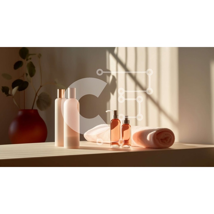 Puzzle din lemn Intrahome, imagine cu masa si trandafir roz, 10x10 cm, 25 piese, set in cutie de lemn wenge