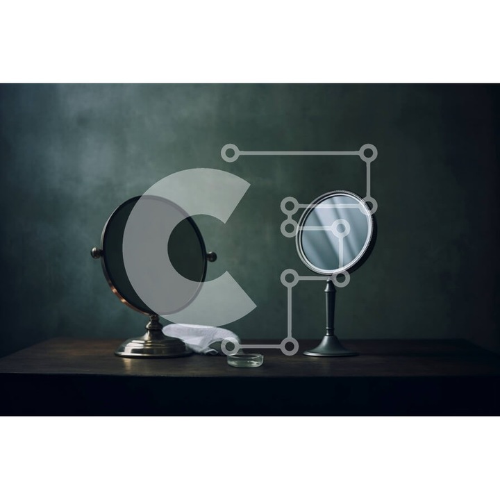 Puzzle din lemn Intrahome, 10x10 cm, 25 piese, design cu oglinda si prosop pe masa, cutie din lemn wenge