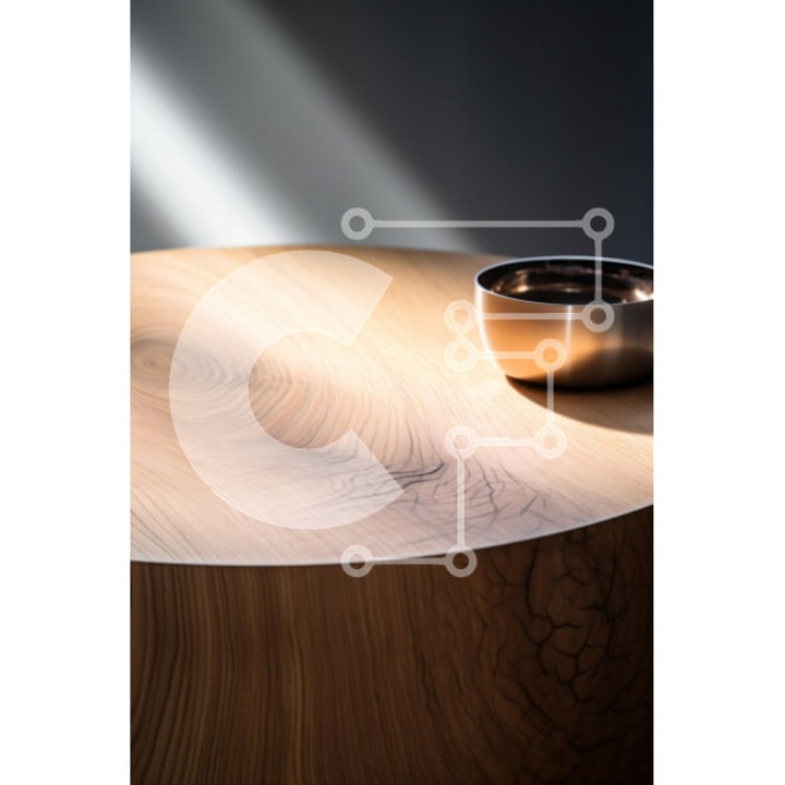 Puzzle din lemn Intrahome, masa din lemn cu detalii metalice, 10x10 cm, 25 piese, cutie din lemn wenge