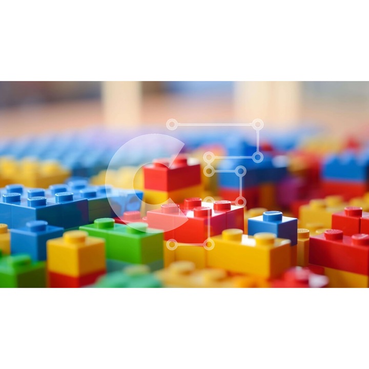 Puzzle din lemn Intrahome, 10x10 cm, 25 piese, multicolor, cutie din lemn wenge