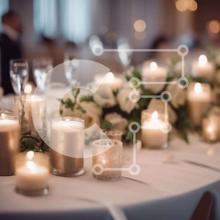 Puzzle din lemn Intrahome, masa alba cu lumanari si vase, 10x10 cm, 25 piese, set in cutie de lemn wenge