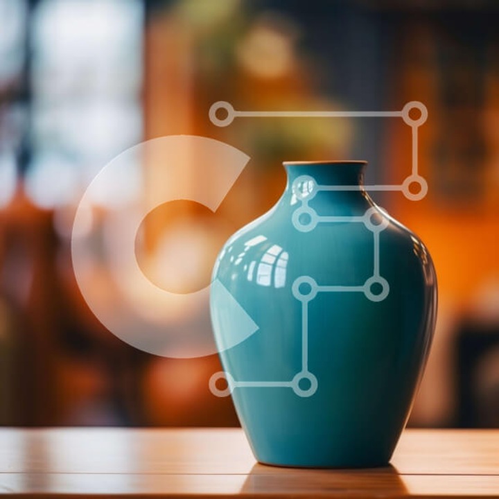 Puzzle din lemn Intrahome, bazo albastru pe masa din lemn, 25 piese, 10x10 cm, set in cutie de lemn wenge