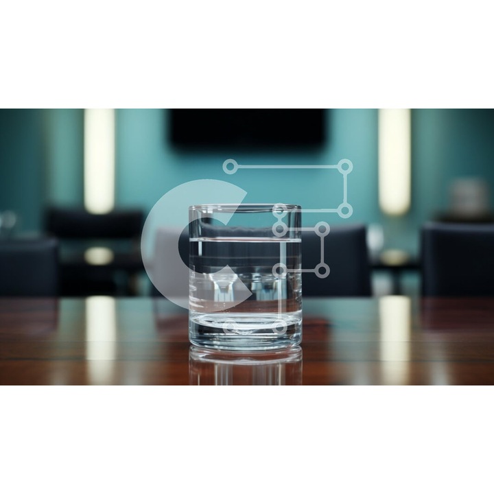 Puzzle din lemn Intrahome, 10x10 cm, 25 piese, imagine cu pahar de apa pe masa, cutie din lemn wenge