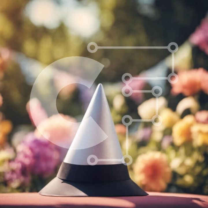 Puzzle din lemn Intrahome, capel de petrecere pe masa rosie cu decoratiuni multicolore, 10x10 cm, 25 piese, set in cutie de lemn.