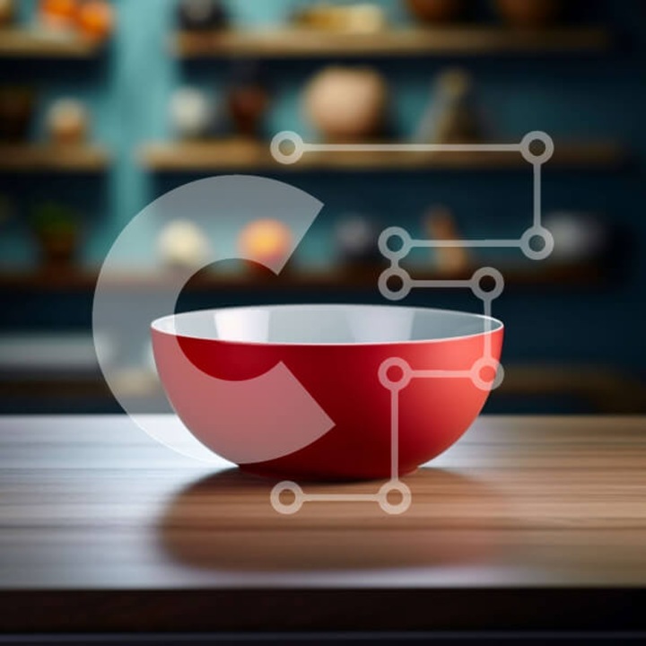 Puzzle Intrahome, set 25 piese, 10x10 cm, rosu, pe masa din lemn, cutie din lemn wenge