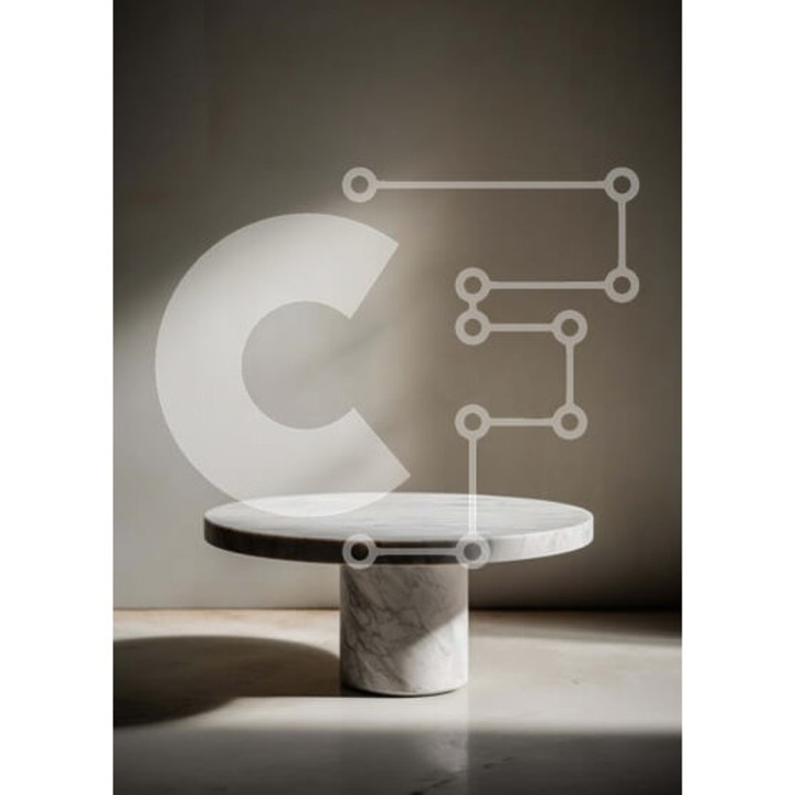 Puzzle din lemn Intrahome, masa din marmura alba, 25 piese, 10x10 cm, cutie din lemn wenge