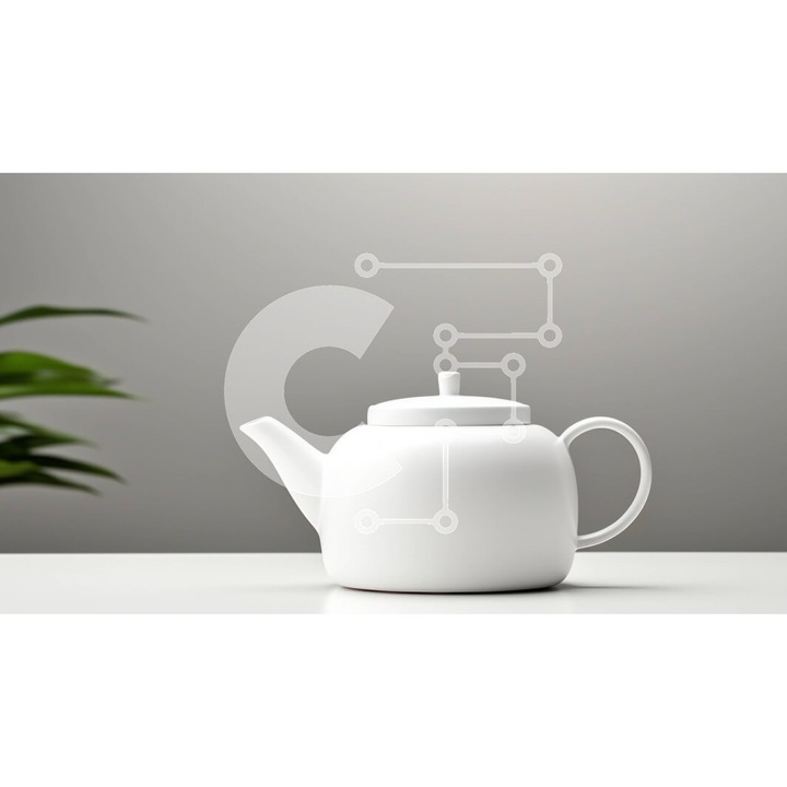 Puzzle din lemn Intrahome - Tsagiera alba pe masa cu planta in ghiveci, 10x10 cm, 25 piese, set in cutie de lemn wenge