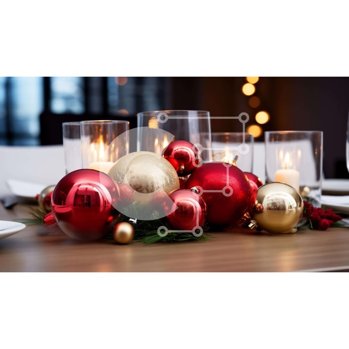 Puzzle din lemn Intrahome, 10x10cm, 25 piese, design cu masa, lumanari si farfurii, cutie din lemn wenge