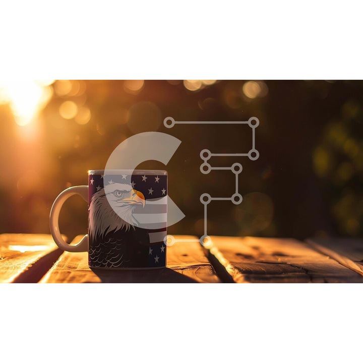 Puzzle din lemn Intrahome, 25 piese, design cu cana de cafea pe masa de lemn, dimensiuni 10x10 cm, cutie din lemn wenge.