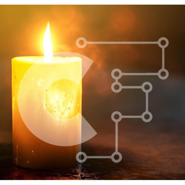 Puzzle din lemn Intrahome, 10x10 cm, 25 piese, imagine cu candela pe masa, cutie din lemn wenge