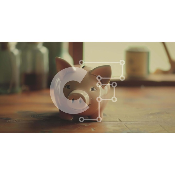 Puzzle Intrahome 10x10 cm, 25 piese, roz, design vintage cu masa din lemn