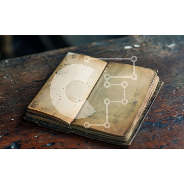 Puzzle Intrahome, 10x10 cm, 25 piese, imagine cu carte veche pe masa din lemn, cutie din lemn wenge