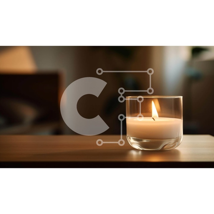 Puzzle din lemn Intrahome, 10x10cm, 25 piese, imagine cu candela pe masa, cutie din lemn wenge