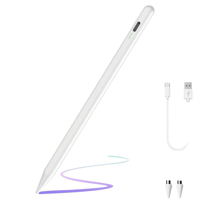 Стилус за таблет и телефон Android/iOS – Активен акумулаторен тъч скрийн писалка, съвместима с iPhone, Samsung, Xiaomi, Huawei, Lenovo, Vivo, Pixel и други смарт устройства
