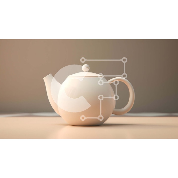 Puzzle din lemn Intrahome, 10x10 cm, 25 piese, design cu tigaita alba pe masa in carouri, cutie din lemn wenge