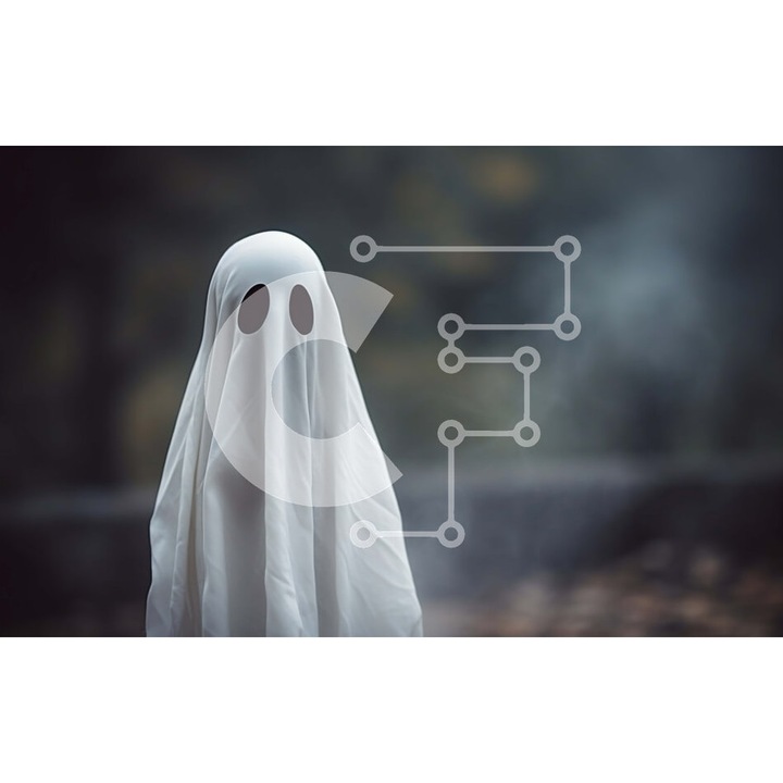 Puzzle din lemn Intrahome - Ghost in the Woods, 25 piese, 10x10 cm, cutie din lemn wenge