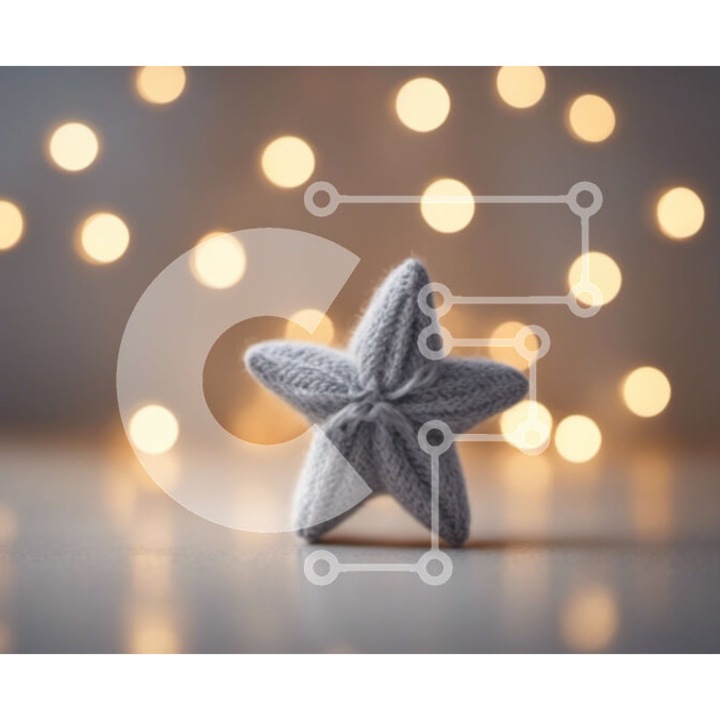 Puzzle din lemn Intrahome, 10x10cm, 25 piese, design stea, cutie din lemn wenge