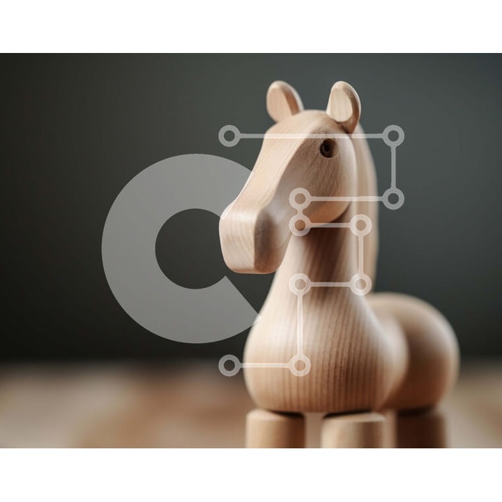 Puzzle din lemn Intrahome, 10x10 cm, 25 piese, design rustic, cutie din lemn wenge