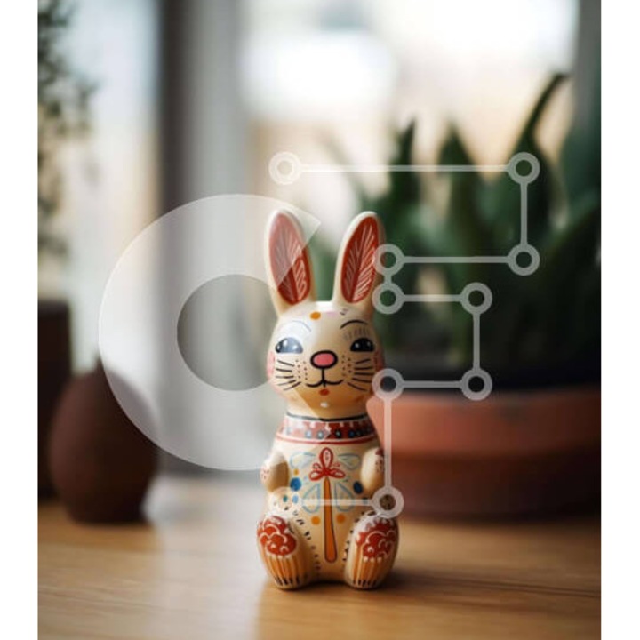 Puzzle din lemn Intrahome, ceramica lagaduta pe masa din lemn, 10x10cm, 25 piese, cutie din lemn wenge