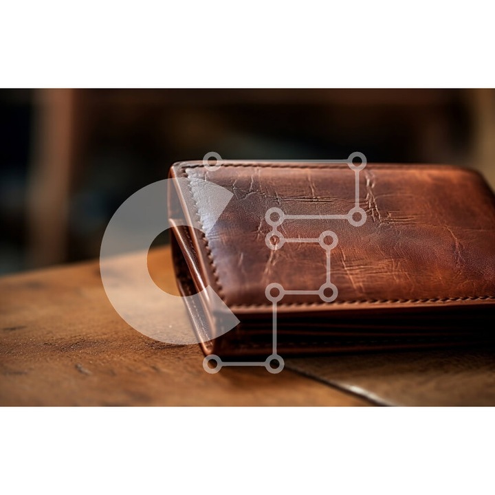 Puzzle Intrahome 10x10 cm, 25 piese, design portofel din piele, cutie din lemn wenge