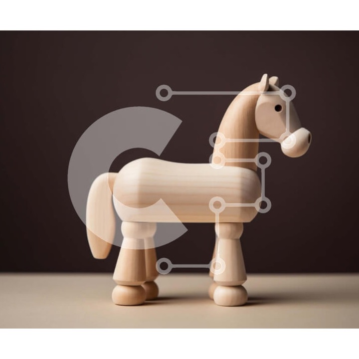 Puzzle din lemn Intrahome, 10x10 cm, 25 piese, design traditional, cutie din lemn wenge