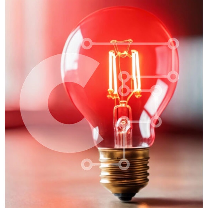 Puzzle din lemn Intrahome, 10x10 cm, 25 piese, lampa rosie pe masa din lemn, cutie din lemn wenge