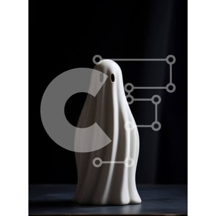 Puzzle din lemn Intrahome, 10x10cm, 25 piese, imagine ceramica alba pe masa neagra, cutie din lemn wenge