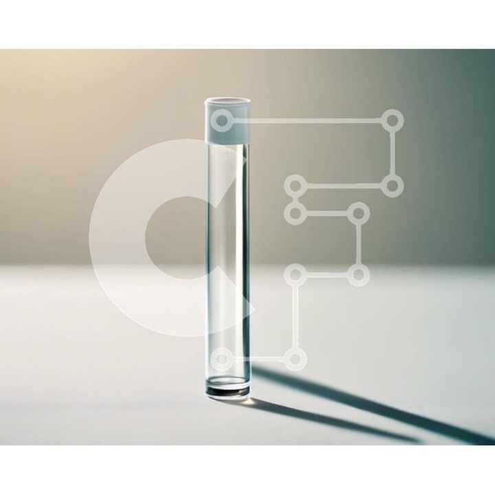 Puzzle din lemn Intrahome, 10x10 cm, 25 piese, imagine cilindrica transparenta pe masa alba, cutie din lemn wenge