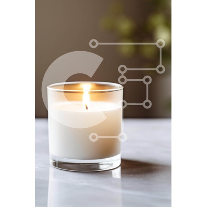 Puzzle din lemn Intrahome, 10x10cm, 25 piese, compus dintr-o lumanare pe masa de marmura, cutie din lemn wenge.