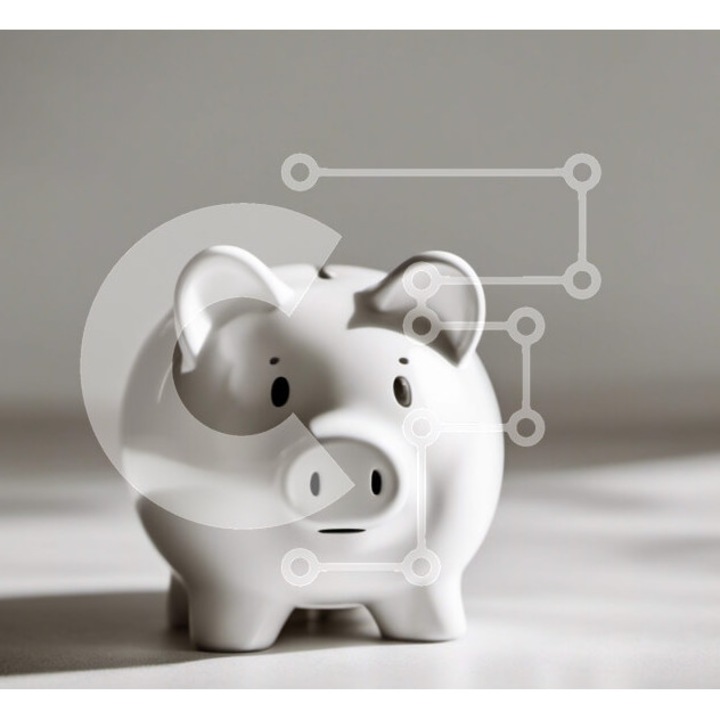 Puzzle din lemn Intrahome, 10x10 cm, 25 piese, imagine cu un cupon alb pe masa, cutie din lemn wenge