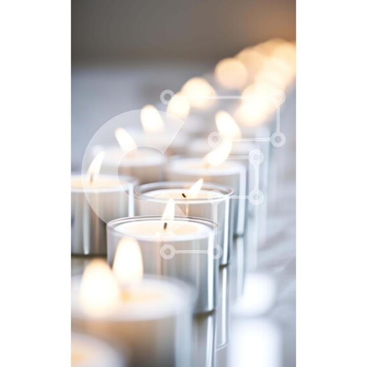 Puzzle din lemn Intrahome, serie lumanari, 10x10 cm, 25 piese, cutie din lemn wenge