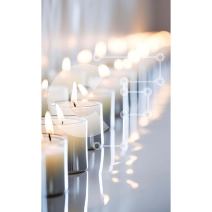 Puzzle din lemn Intrahome - Seria lumanarilor pe masa, 10x10 cm, 25 piese, cutie din lemn wenge