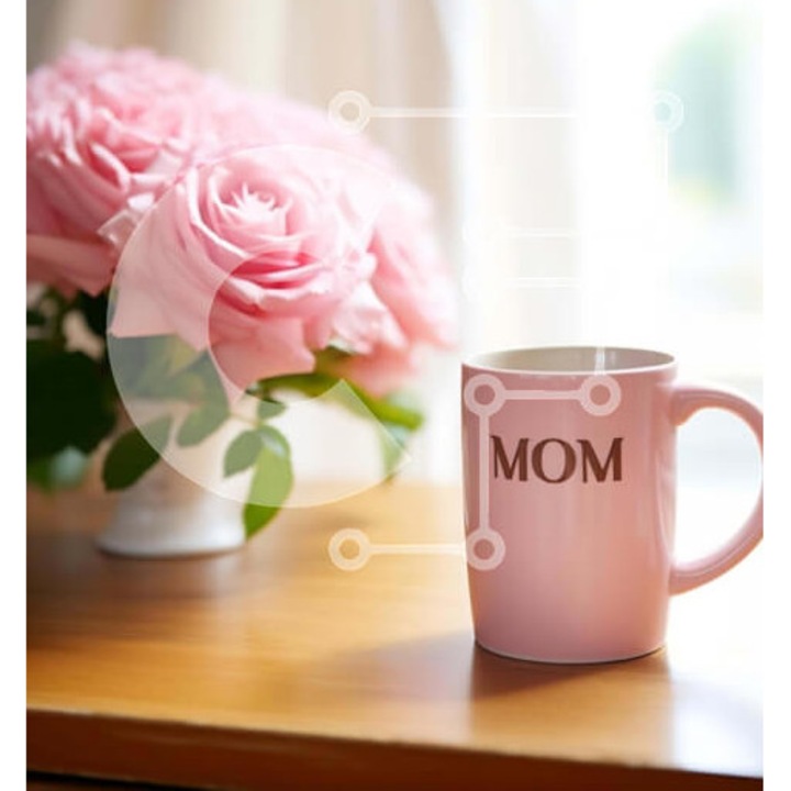 Puzzle din lemn Intrahome, 10x10 cm, 25 piese, roz, cutie din lemn wenge