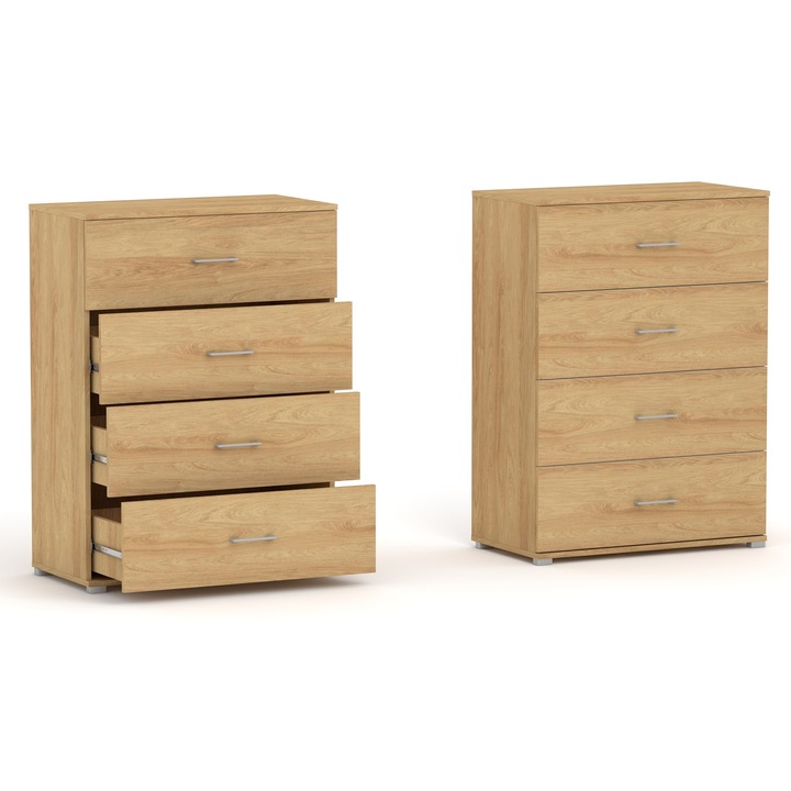 Comoda Gindo POLA 4S alb, 4 dimensiuni, 110x50-80x40cm