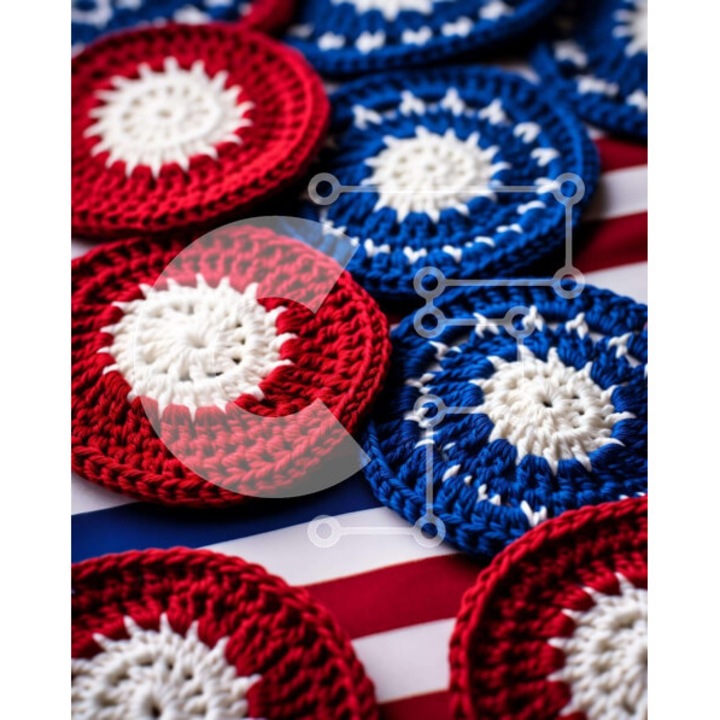 Puzzle Intrahome, 10x10 cm, 25 piese, tema steagul american, cutie din lemn wenge