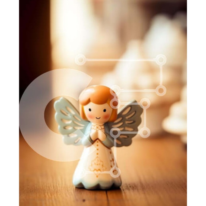 Puzzle Intrahome, 10x10 cm, 25 piese, imagine inger pe masa, cutie din lemn wenge