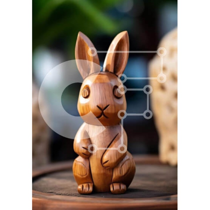 Puzzle din lemn Intrahome, 10x10 cm, 25 piese, imagine cu lagare pe masa din lemn, cutie din lemn wenge