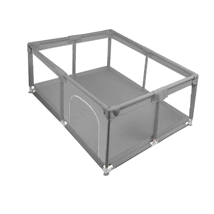 Tarc copii, zona vizibila la 360 grade, design pliabil, 75x75 inch, gri