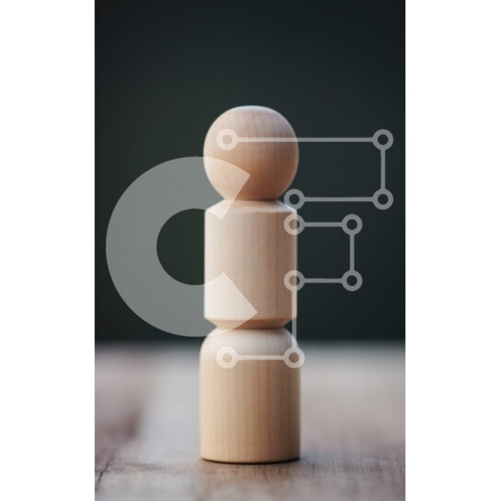 Puzzle din lemn Intrahome 10x10 cm, 25 piese, design minimalist, cutie din lemn wenge