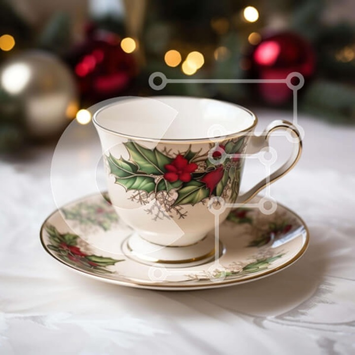 Puzzle din lemn Intrahome, 10x10 cm, 25 piese, design Craciun, cutie din lemn wenge