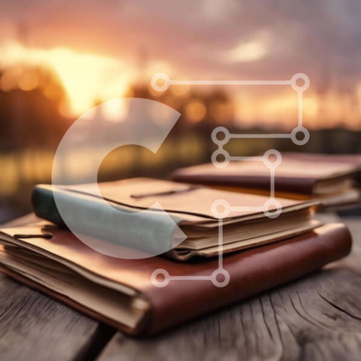 Puzzle din lemn Intrahome, 10x10 cm, 25 piese, imagine cu carti pe masa de lemn, cutie wenge