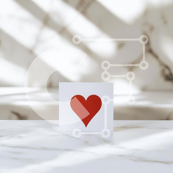 Puzzle Intrahome, 10x10 cm, 25 piese, simbol inima rosie, cutie din lemn wenge